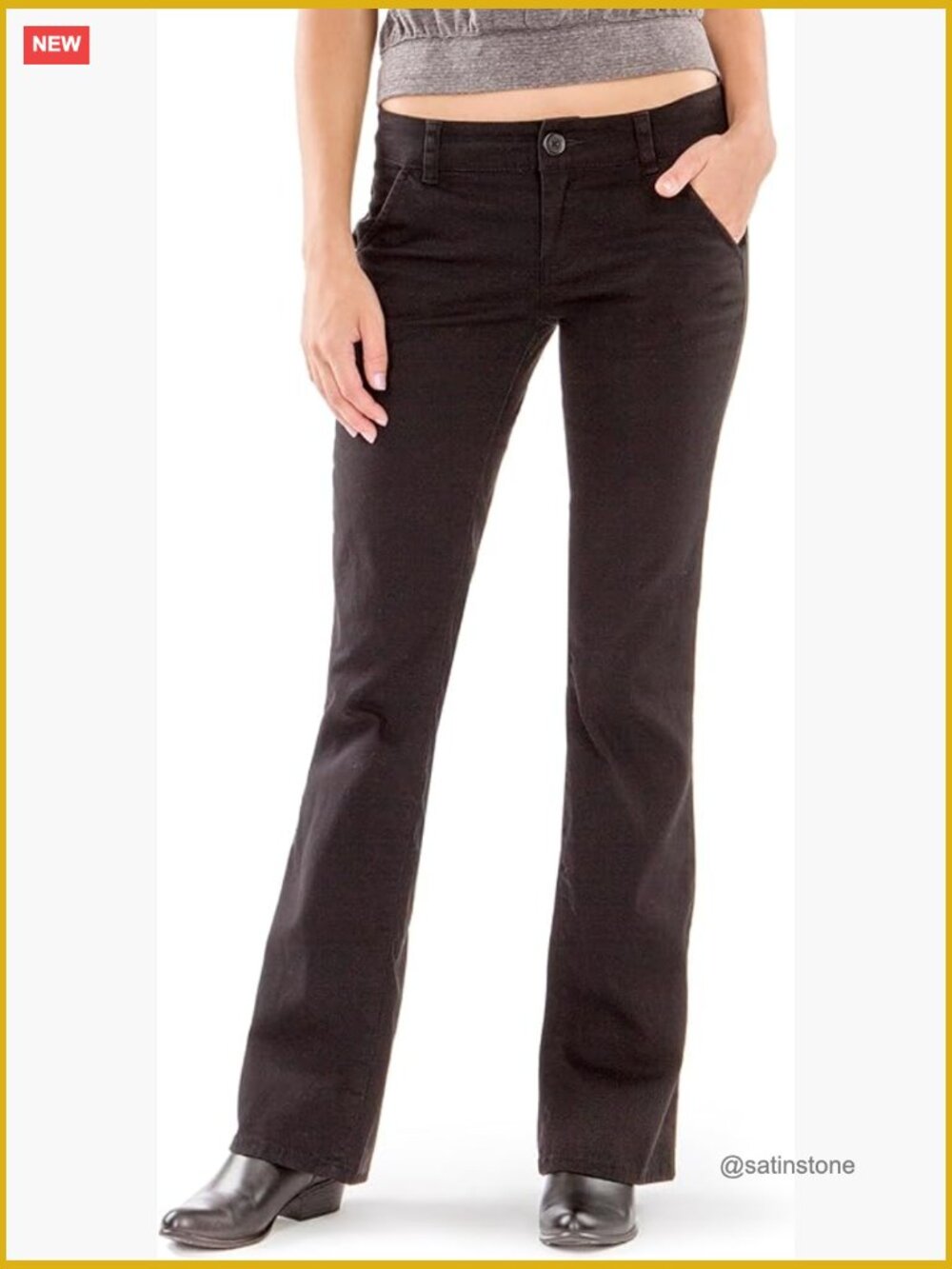 Cotton Spandex Stretch Uniform Bootcut Work Pant Mid Rise